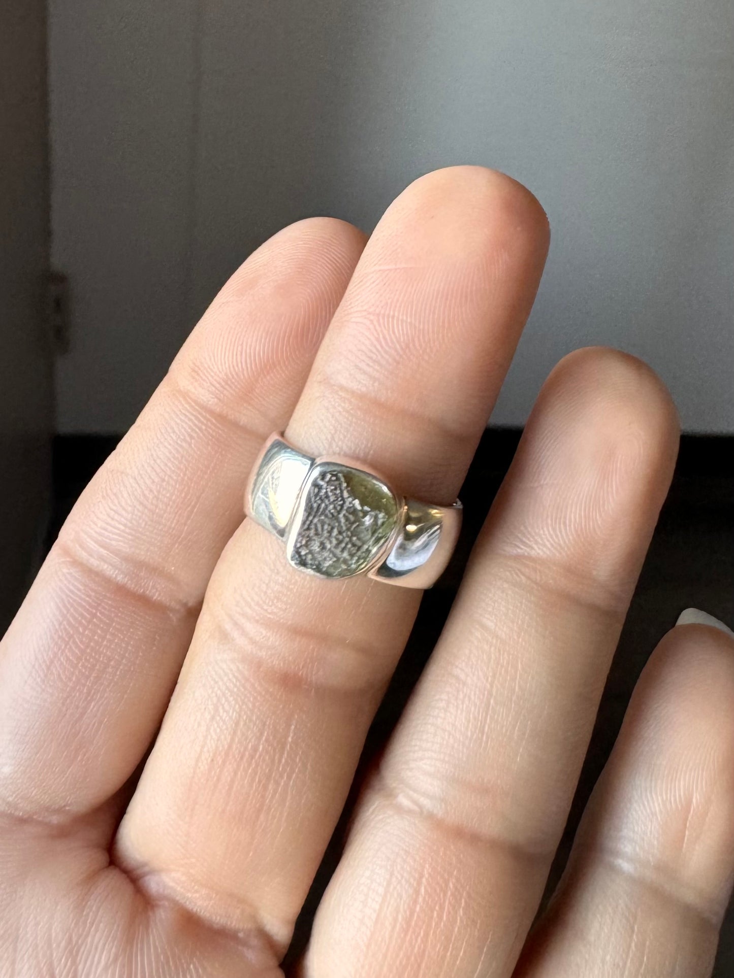 Moldavite Ring ( Size 6 )