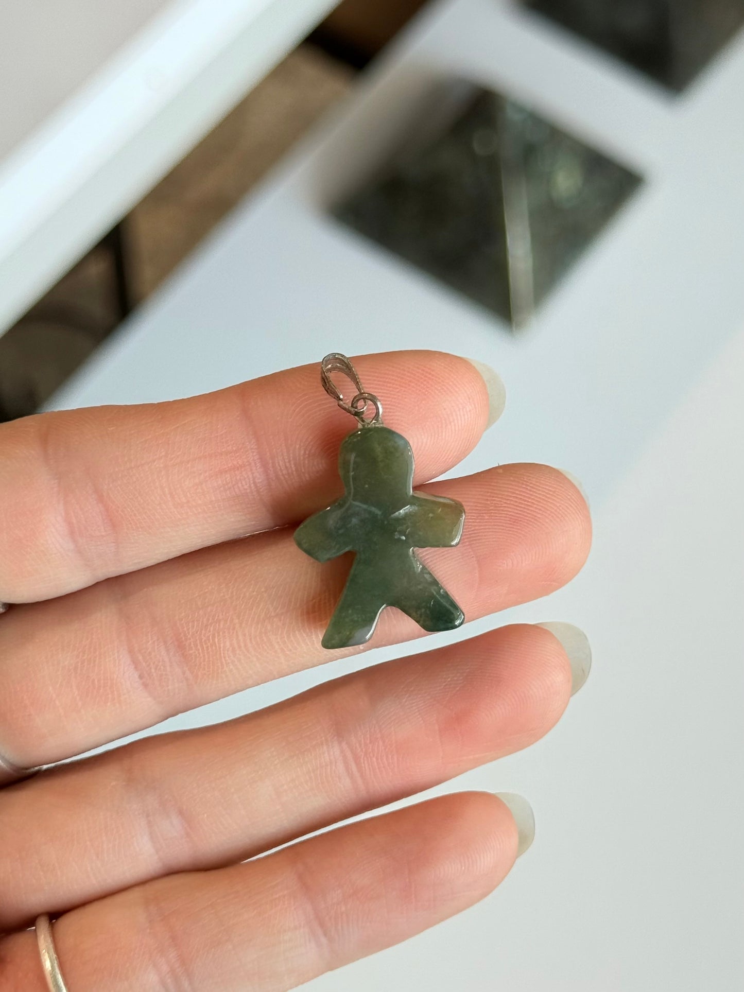Dark Green Stone Boy Pendant