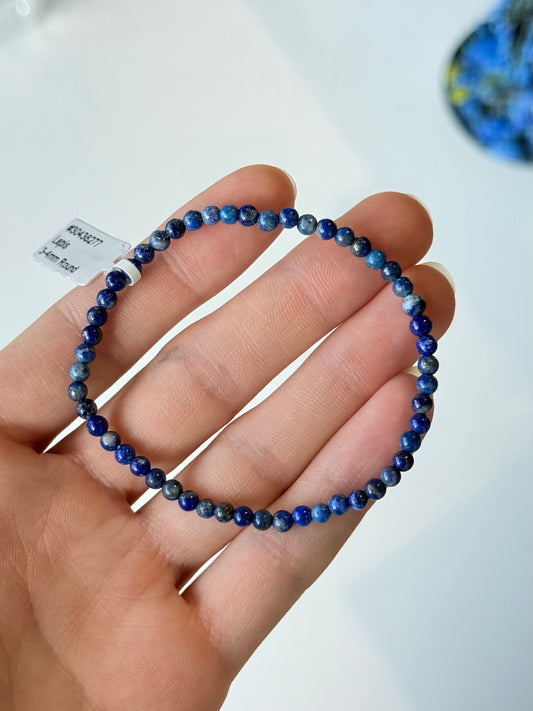 Lapis Lazuli 4mm Bracelet / Pulsera de Lapislázuli 4mm
