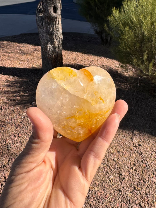 Golden Heart Quartz Heart