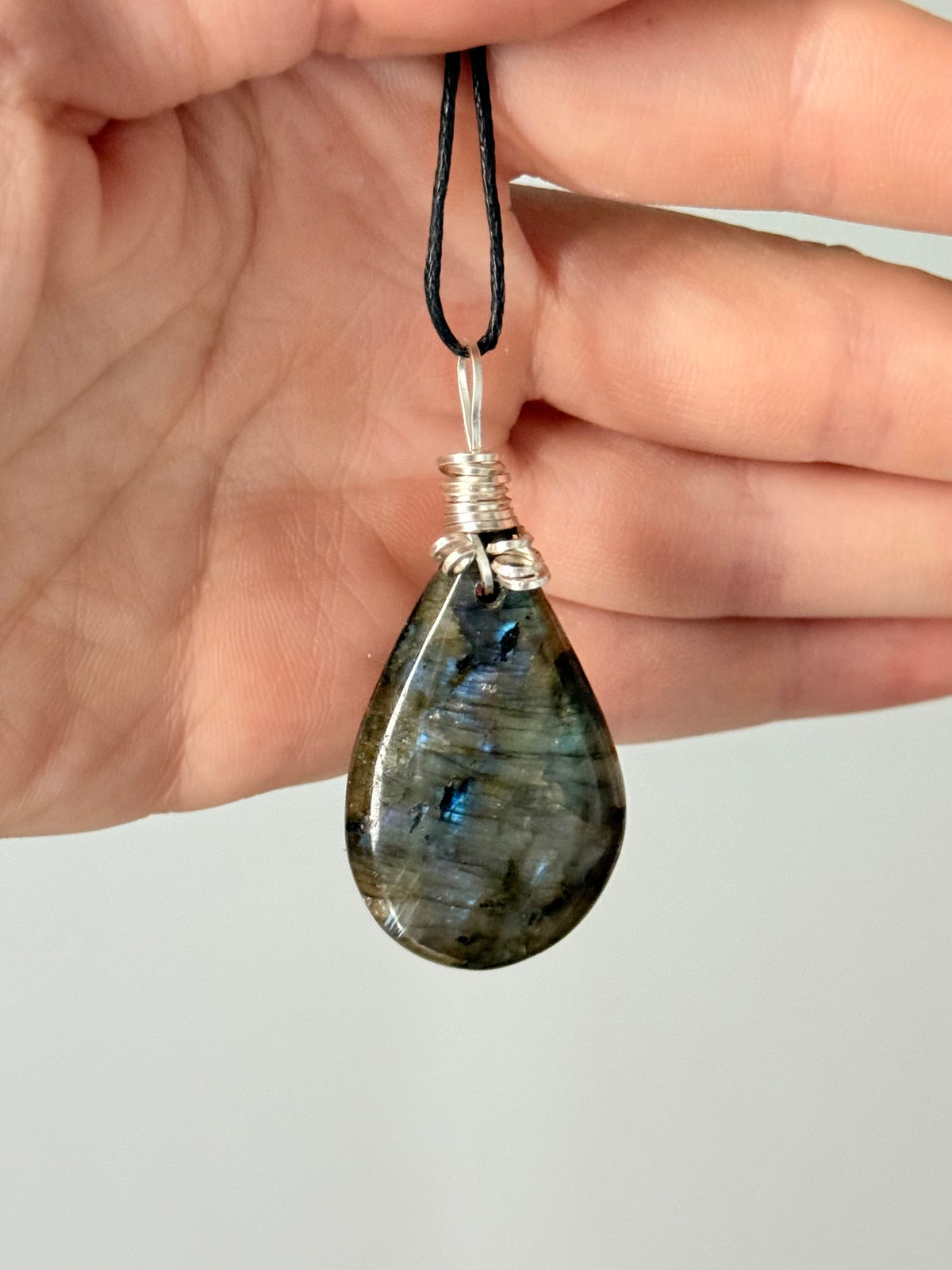 Labradorite Pendant Silver 925 Wire