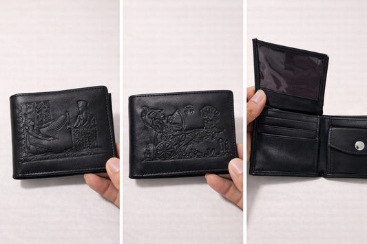 Pre-Order: Wallet Pequeña Cuero ( Color Negro ) Egipcias