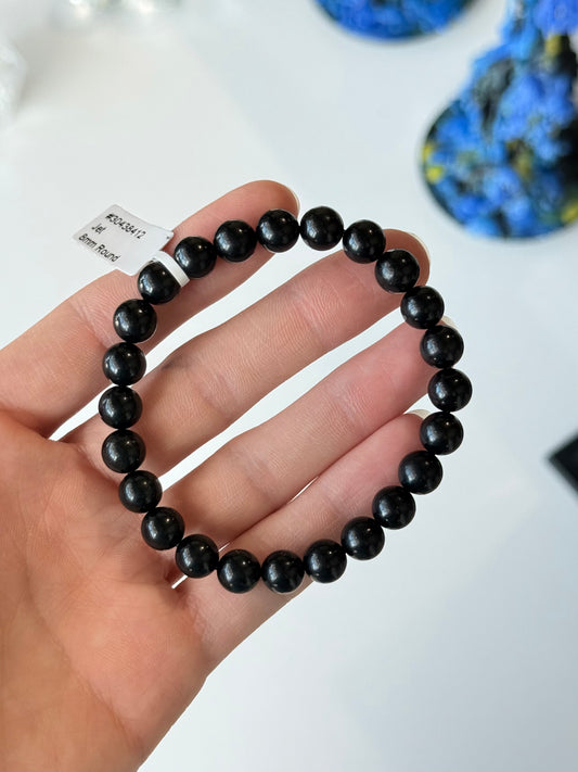 Jet (Azabache) 8mm Bracelet / Pulsera de Azabache 8mm