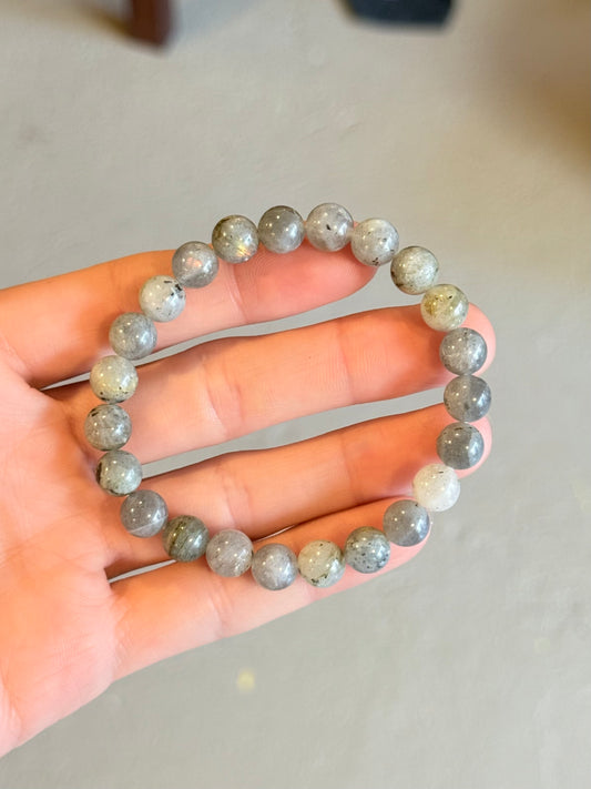 Pink/yellow Labradorite Bracelet 8mm