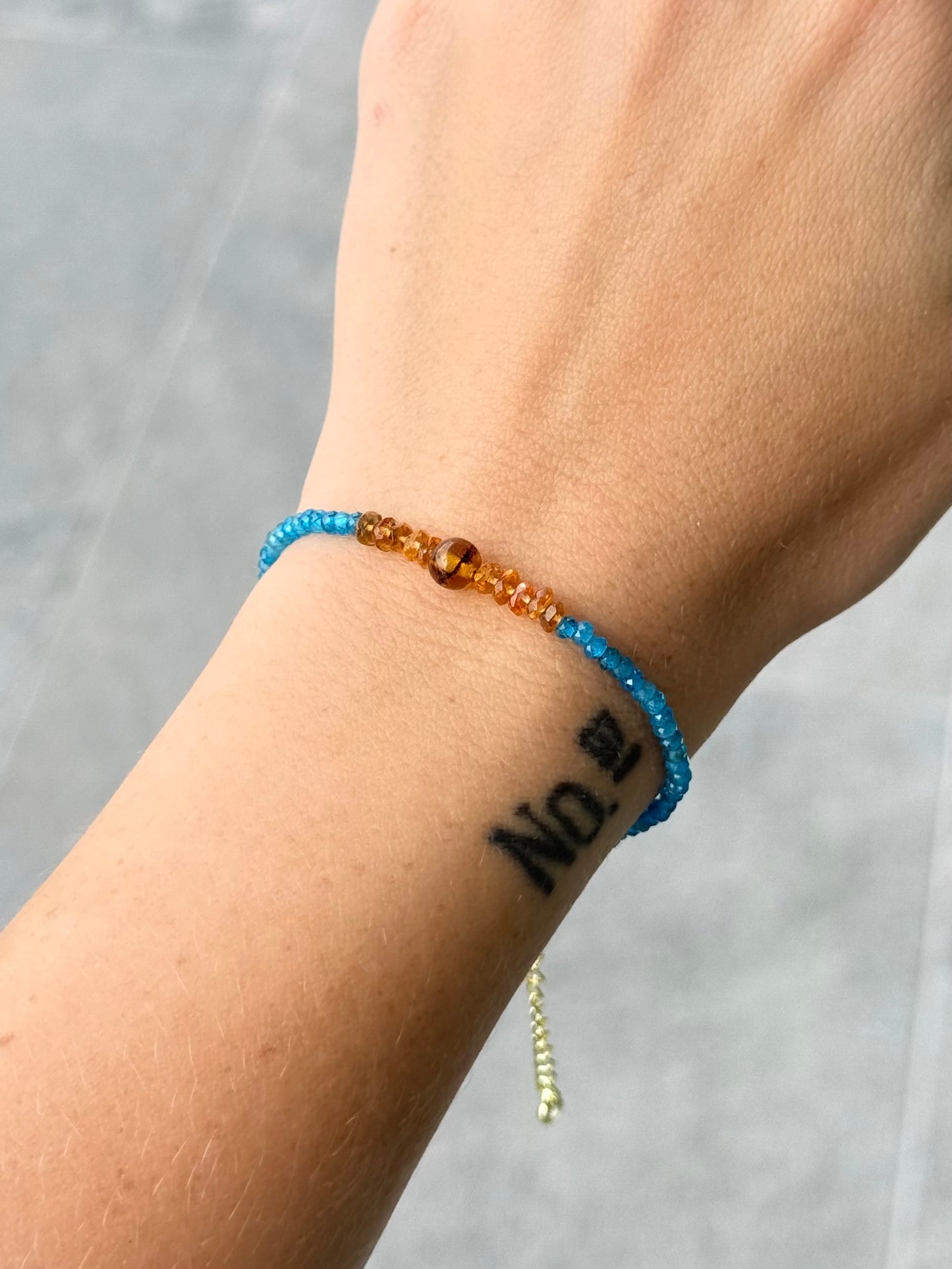 Blue Apatite | Topaz | Amber Faceted Bracelet