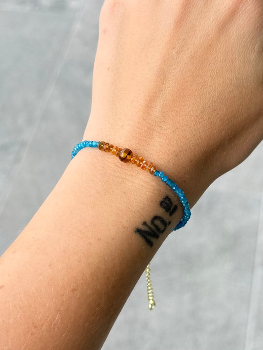Blue Apatite | Topaz | Amber Faceted Bracelet