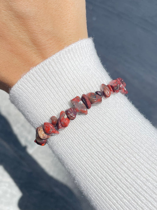 Red Jasper Chip Bracelet