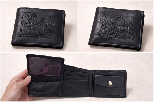 Pre-Order: Wallet Pequeña Cuero ( Color Negro ) Egipcias