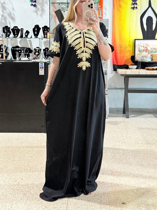 100% Cotton Dress ( Black )