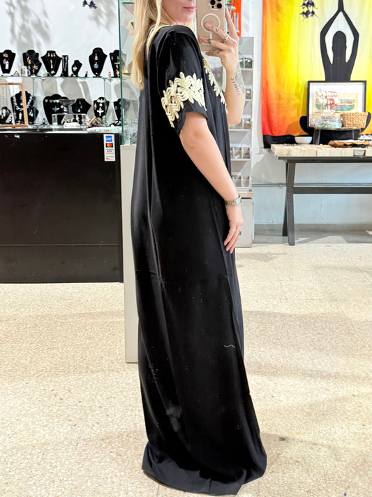 100% Cotton Dress ( Black )