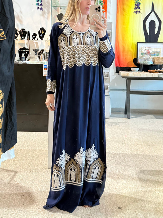 100% Cotton Dress ( Dark Blue )