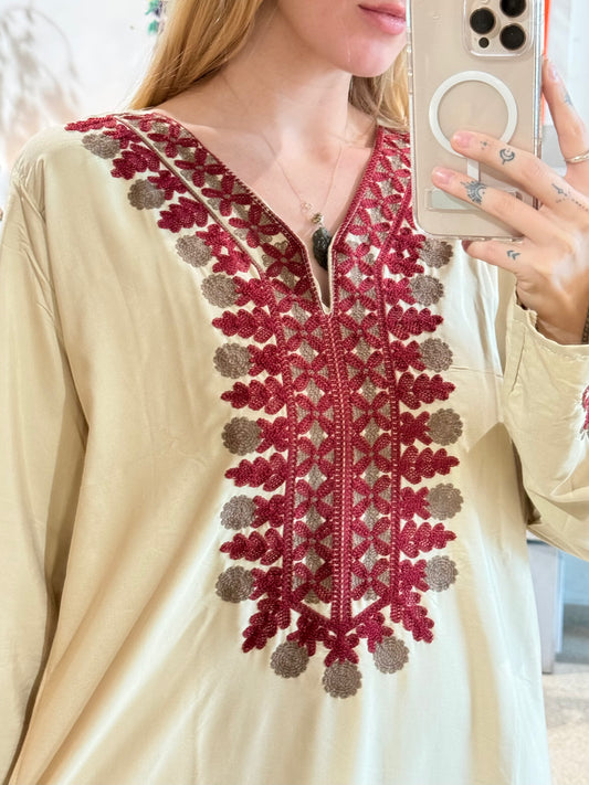 100% Cotton Dress ( Nude )