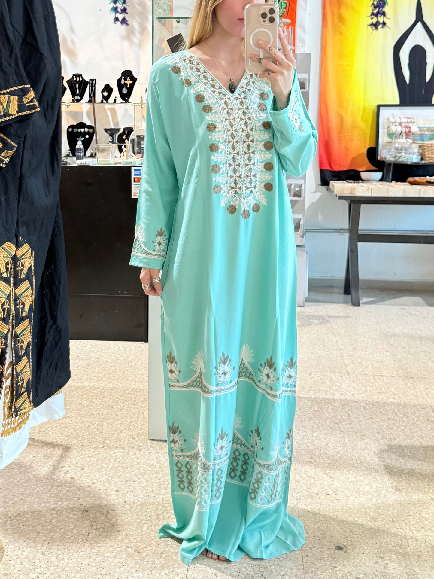 100% Cotton Dress ( Baby Blue  )