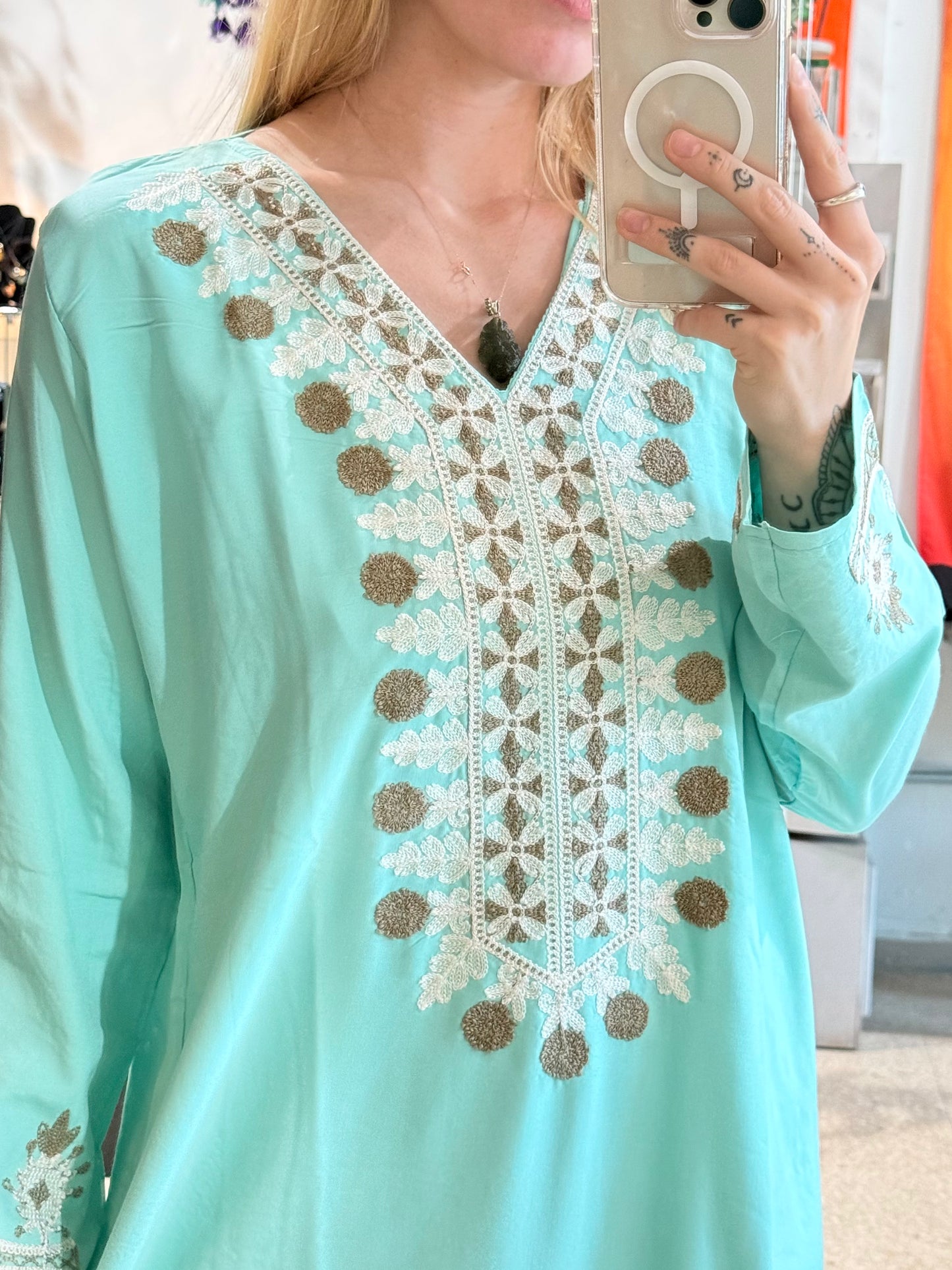 100% Cotton Dress ( Baby Blue  )