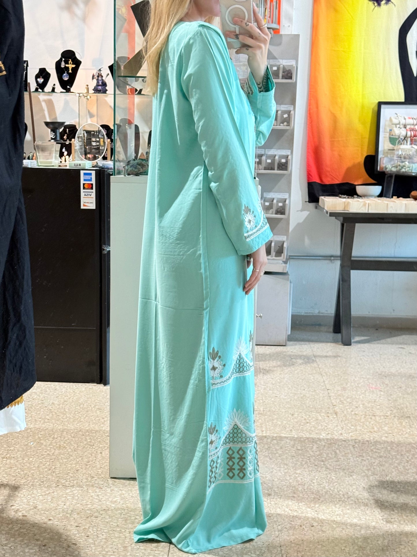 100% Cotton Dress ( Baby Blue  )