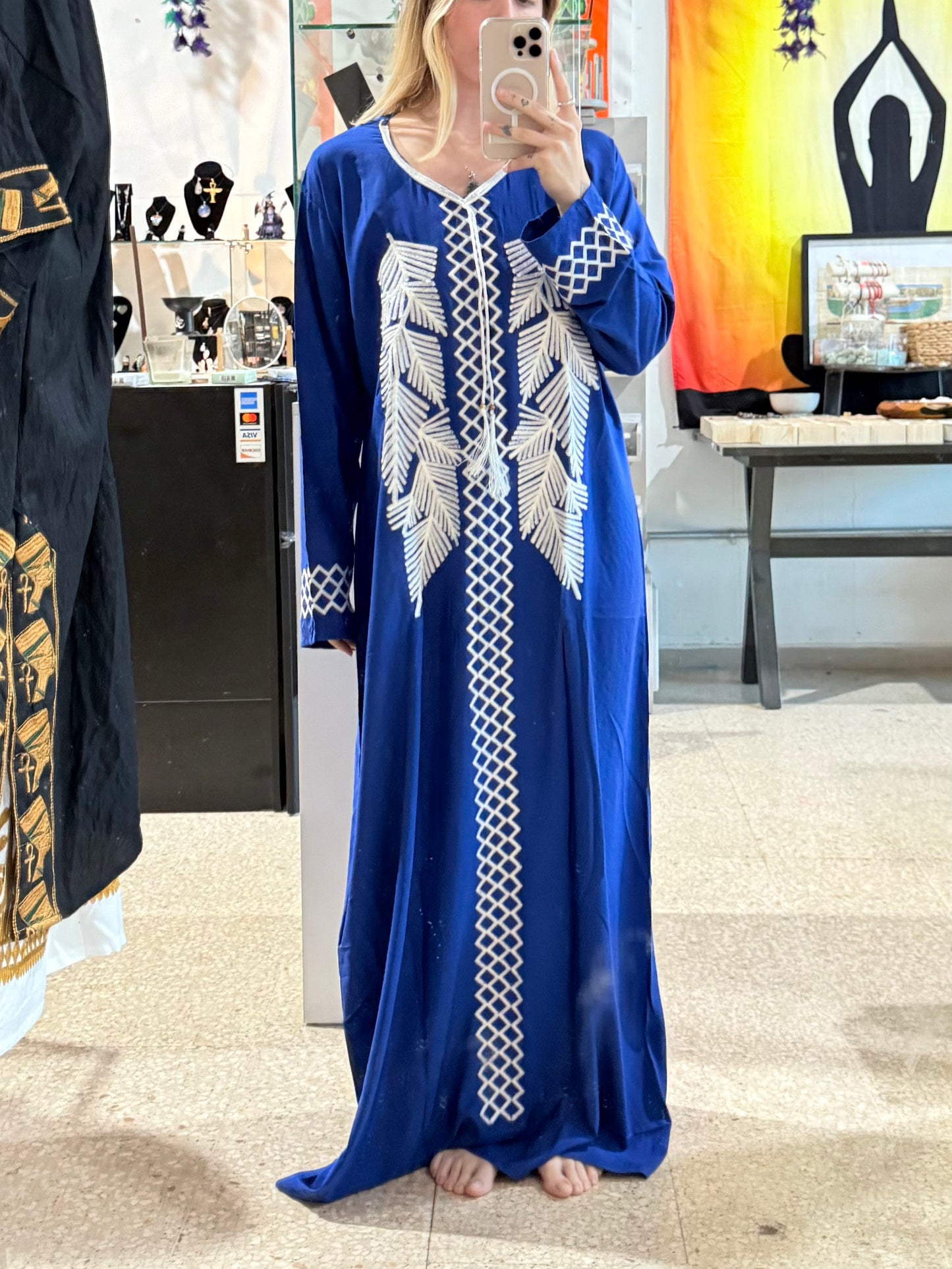 100% Cotton Dress ( Blue )