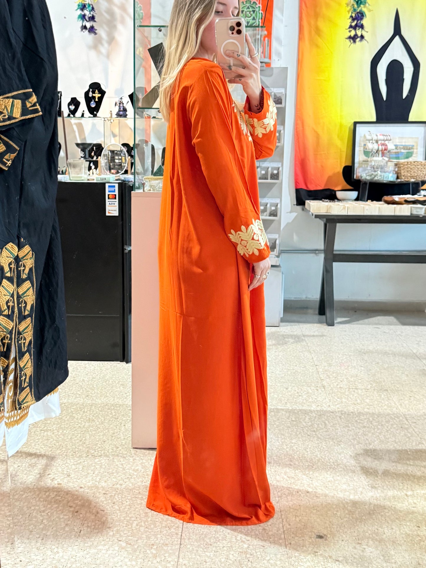 100% Cotton Dress ( Orange )