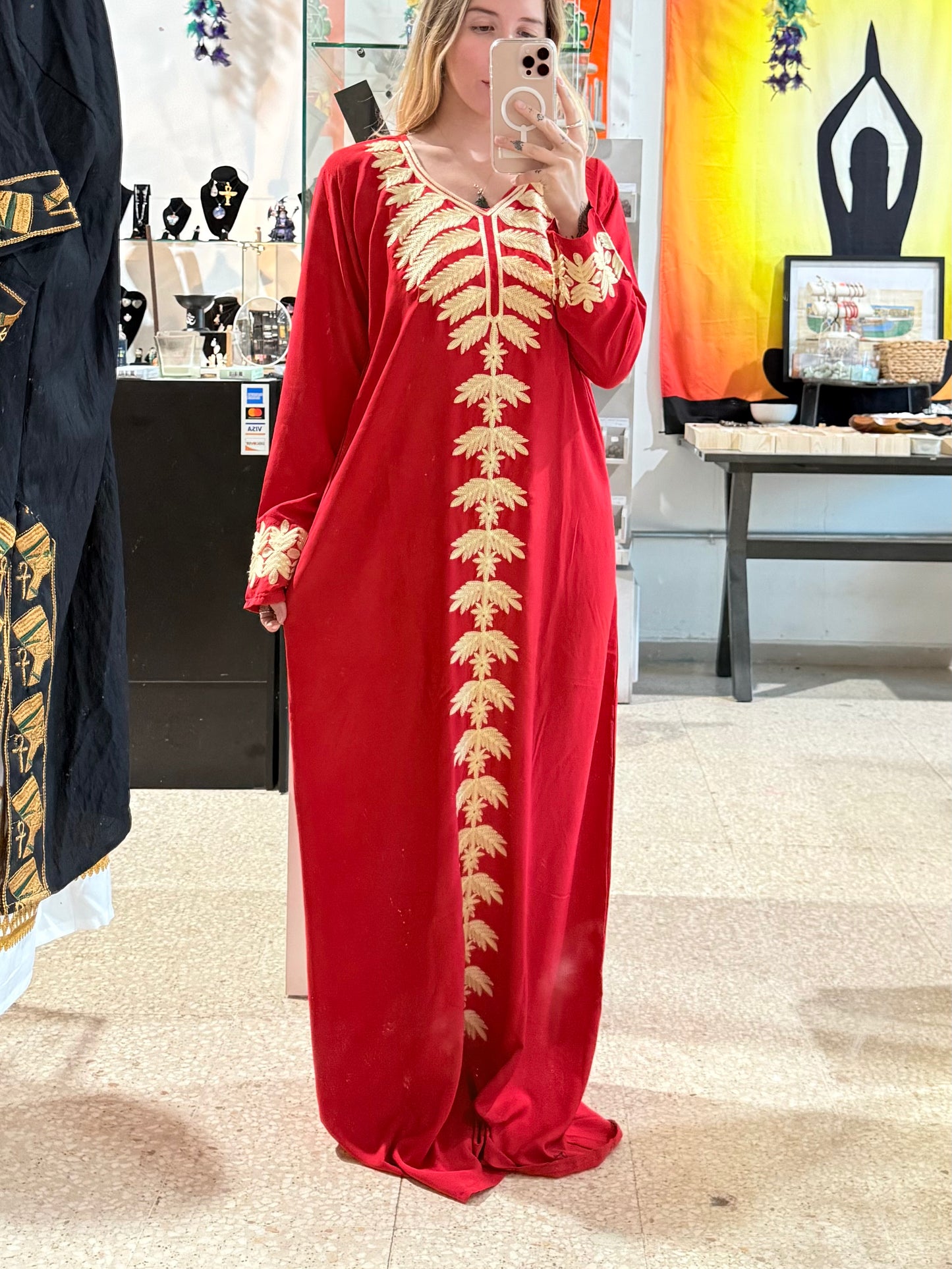 100% Cotton Dress ( Red )