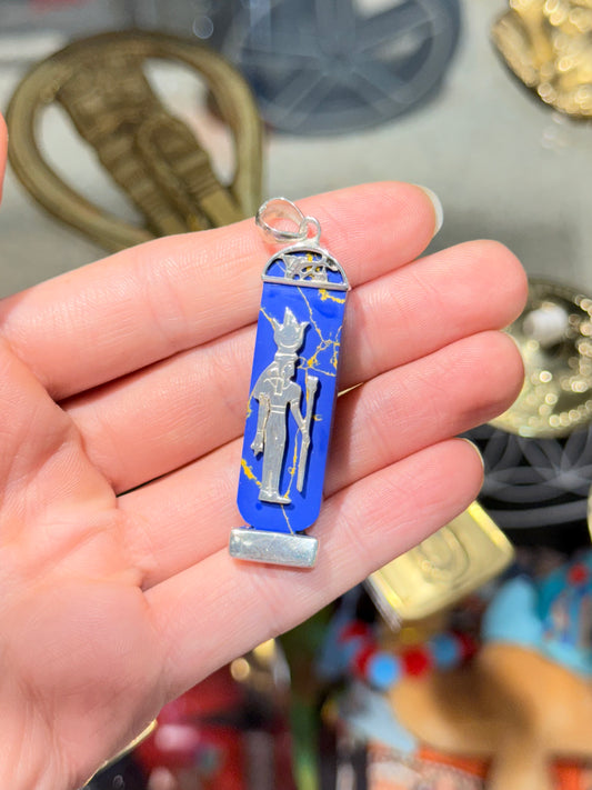 Lapis Lazuli Cabochon 4 elements and Isis on the Back
