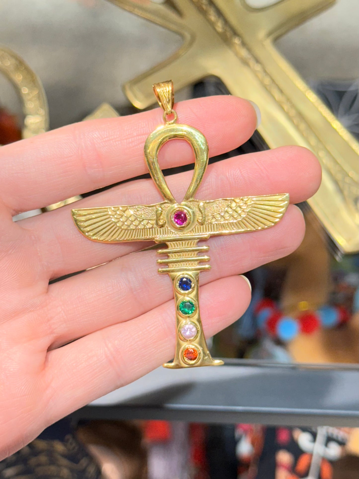 Isis Wings - Ankh Pendant (Life, Light & Rebirth )
