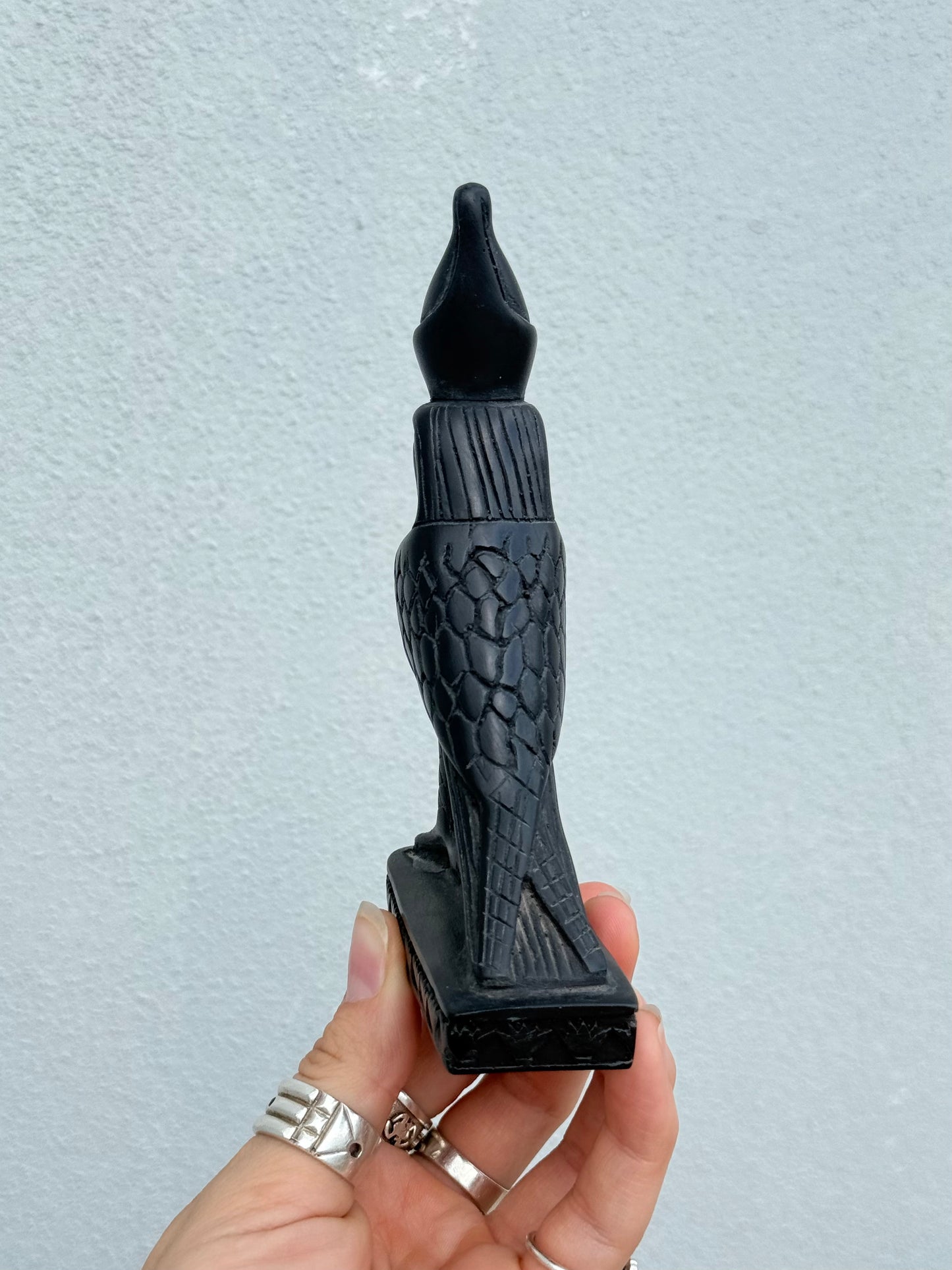 Horus Statue – Gypsum with Basalt, Handcrafted in Egypt