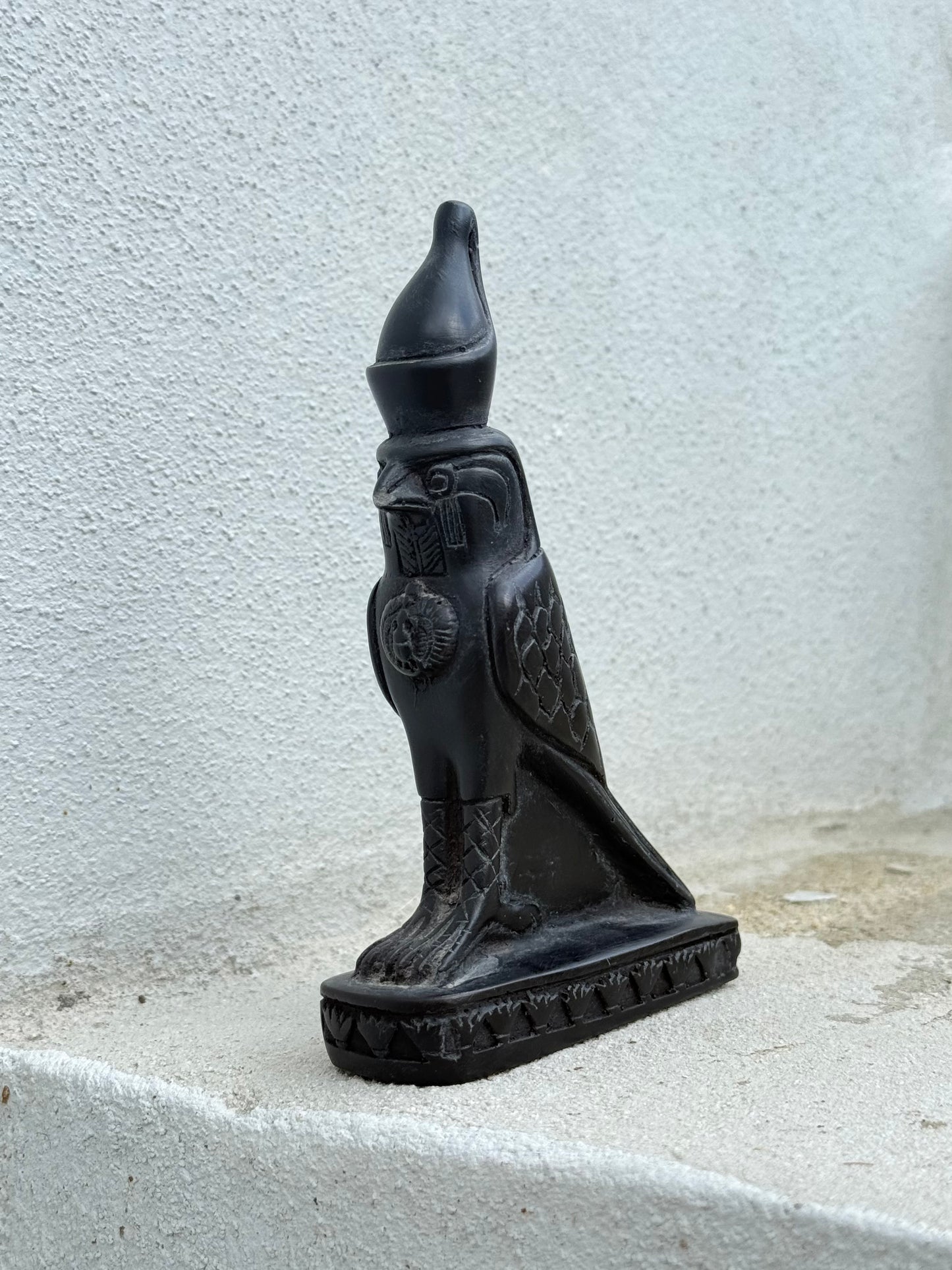 Horus Statue – Gypsum with Basalt, Handcrafted in Egypt