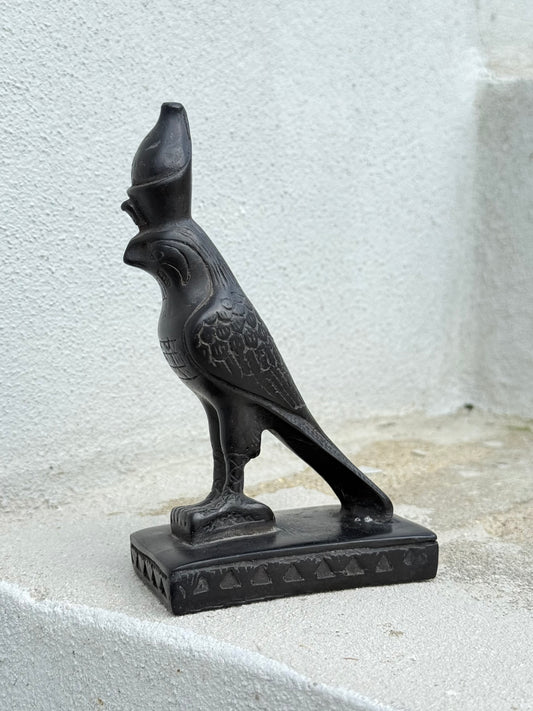 Horus Statue – Gypsum with Basalt, Handcrafted in Egypt