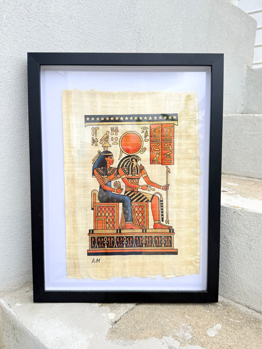 Egyptian Papyrus – Ra and the Goddess Hathor