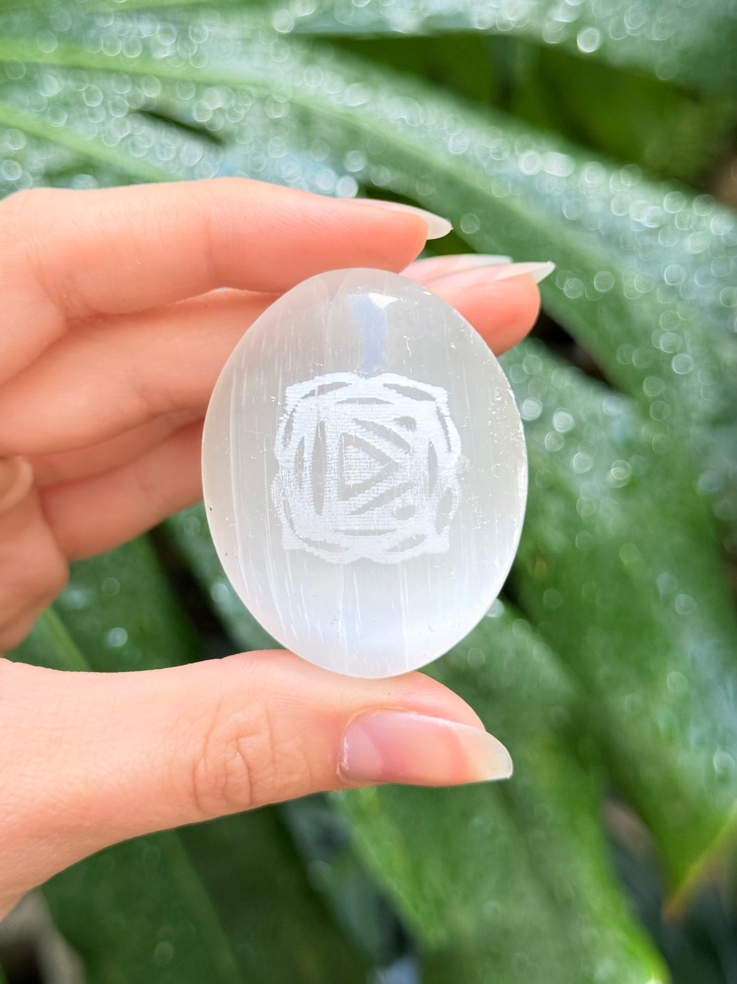 Selenite Palm Stone ( Muladhara )