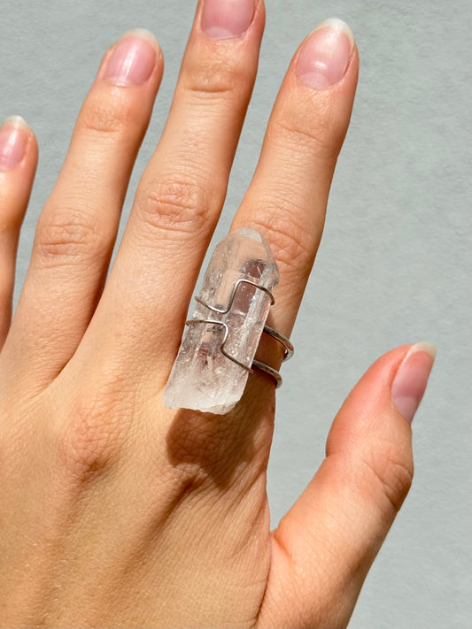Clear Quartz Ring ( Adjustable Size )
