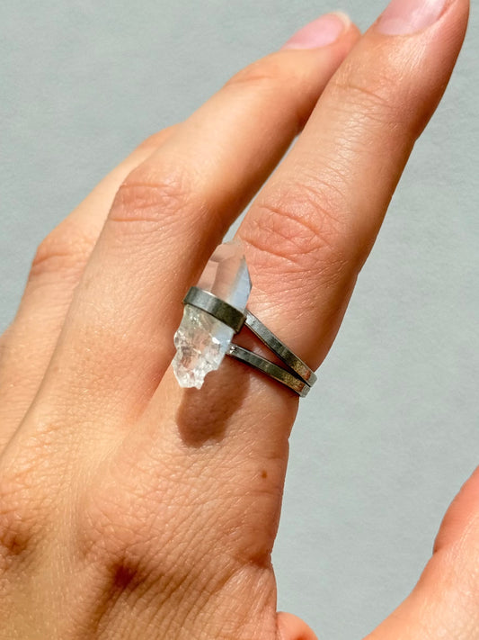 Lemurian Quartz  ( Adjustable Ring )