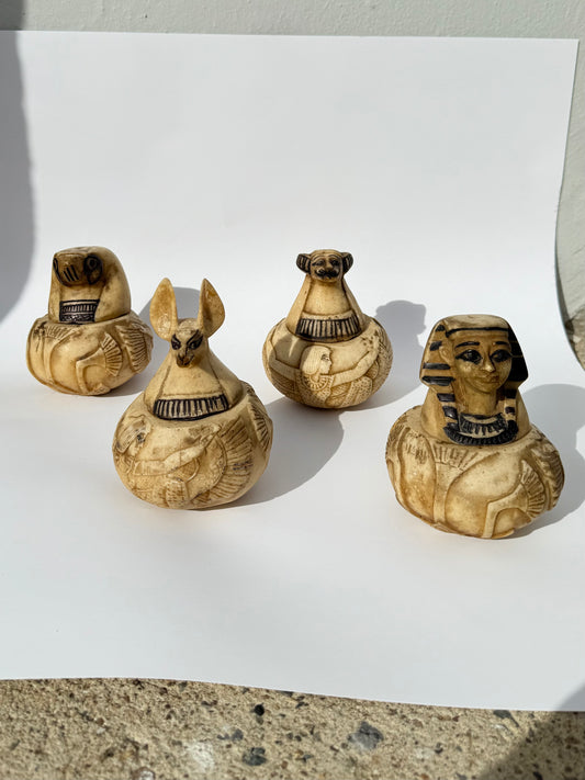 Egyptian Canopic Jars Set – Alabaster