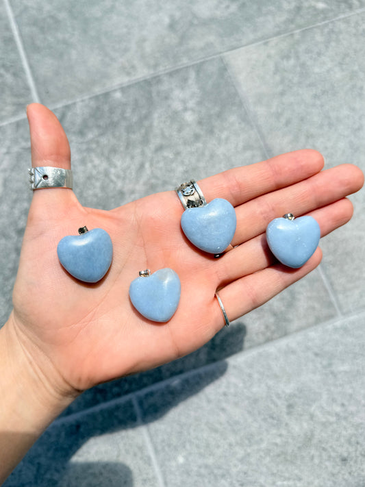 Angelite Heart Pendant - Perú