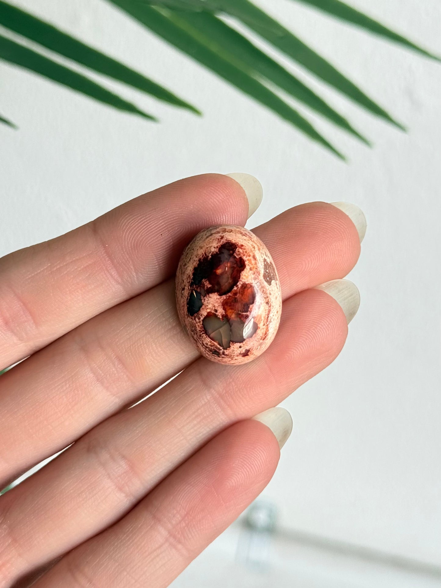 Fire Agate on Matrix Cabochon