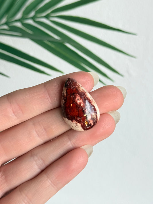 Fire Agate on Matrix Cabochon