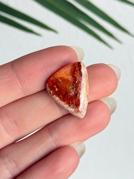 Fire Agate on Matrix Cabochon