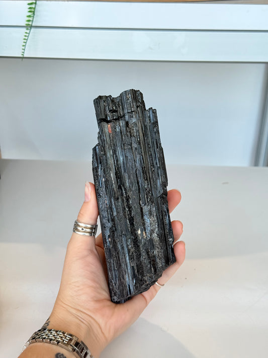 Black Tourmaline with wooden stand