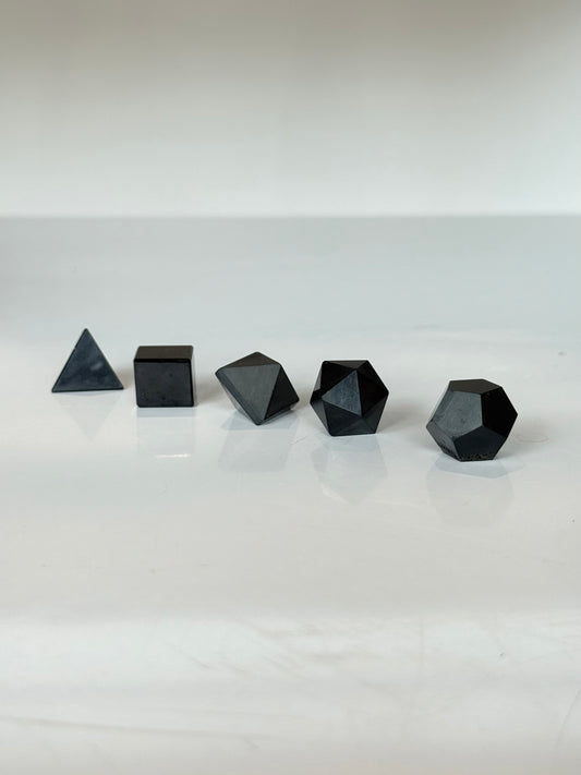 Shungite Platonic Solids Set - 5 Pieces