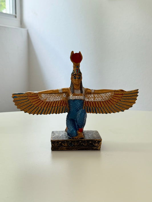 Hathor Statue with Solar Disk – Egyptian Goddess of Joy, Love, and Protection
