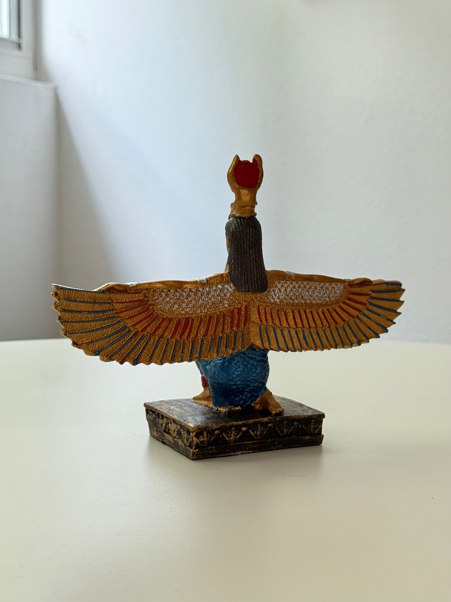 Hathor Statue with Solar Disk – Egyptian Goddess of Joy, Love, and Protection