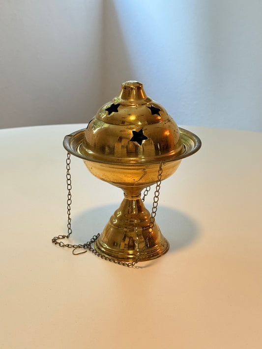 Brass Incense Burner for Smudging Lamp Resin Rituals