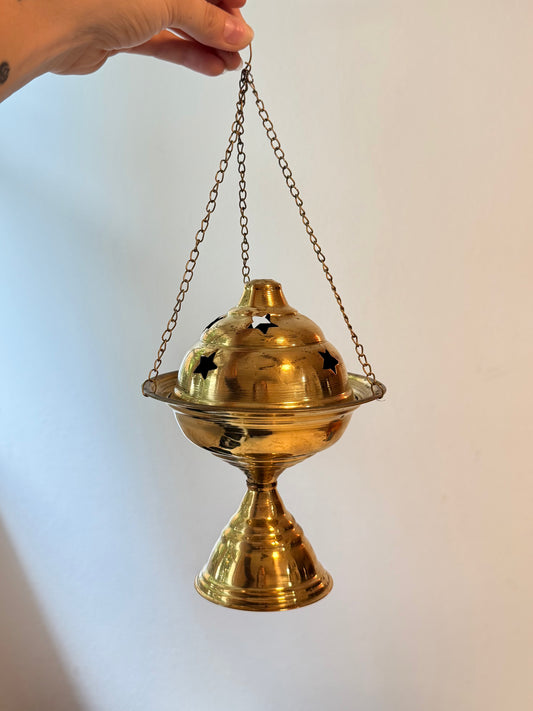 Brass Incense Burner for Smudging Lamp Resin Rituals
