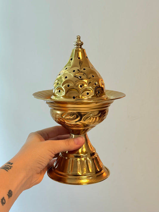 Brass Incense Burner for Smudging Lamp Resin Rituals