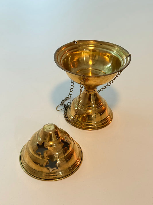 Brass Incense Burner for Smudging Lamp Resin Rituals