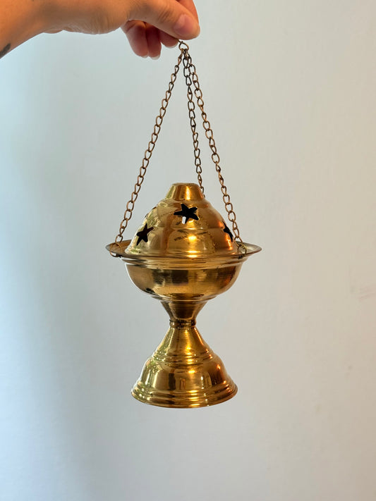 Brass Incense Burner for Smudging Lamp Resin Rituals