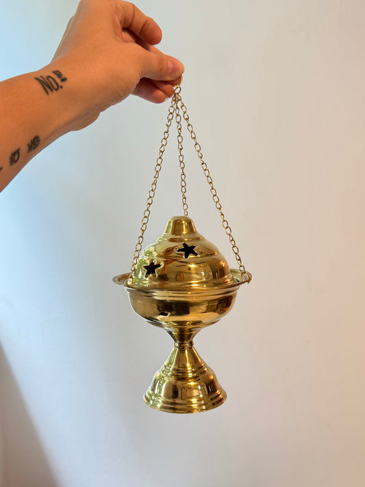 Brass Incense Burner for Smudging Lamp Resin Rituals