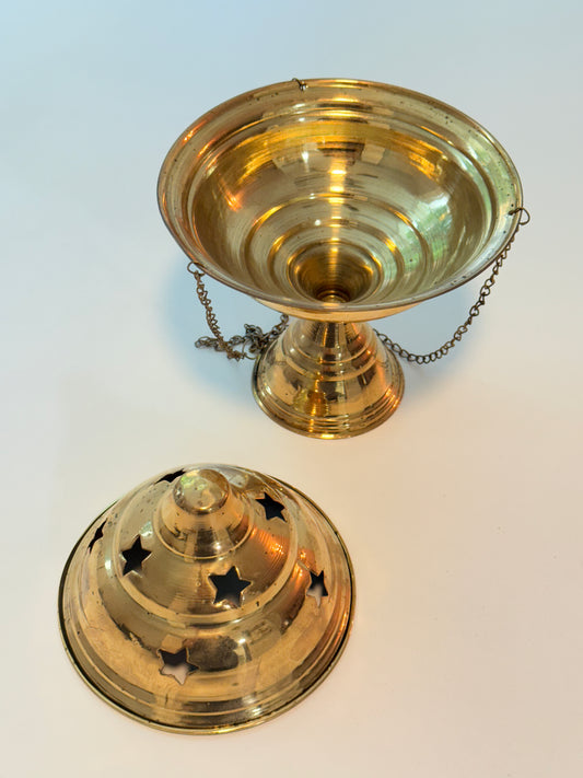 Brass Incense Burner for Smudging Lamp Resin Rituals