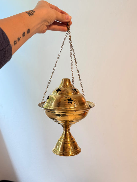 Brass Incense Burner for Smudging Lamp Resin Rituals