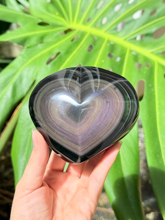 Rainbow Obsidian Heart