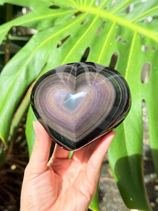 Rainbow Obsidian Heart